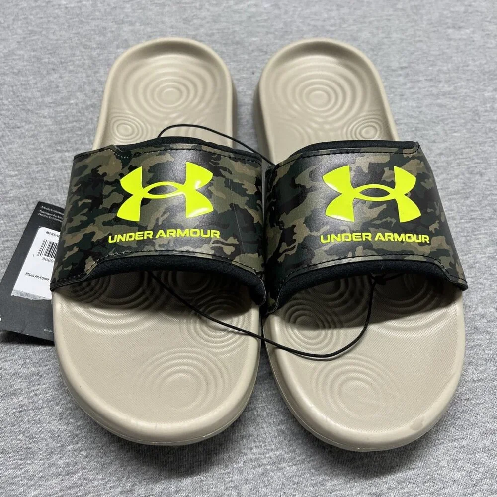 Under Armour Ignite Camo‎ Logo UA  Men Slip On Casual Sandal Slides Sz 10